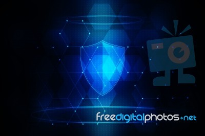 2d Illustration Security Concept - Shield  Stock Image