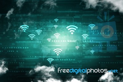 2d Illustration Wifi Symbol Stock Image