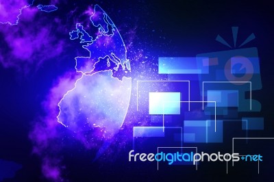 2d Illustration World Map Abstract Background Stock Image