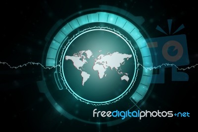 2d Illustration World Map Abstract Background Stock Image