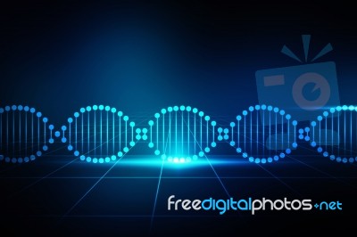 2d Render Of Dna Structure, Abstract Background Stock Image