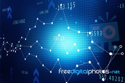 2d Rendering Stock Market Online Business Concept. Business Graph Stock Image