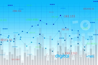 2d Rendering Stock Market Online Business Concept. Business Graph  Stock Image