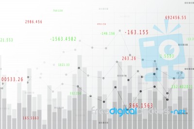 2d Rendering Stock Market Online Business Concept. Business Graph  Stock Image