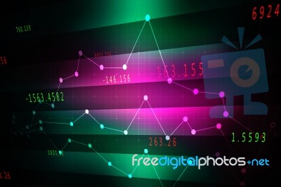 2d Rendering Stock Market Online Business Concept. Business Graph  Stock Image