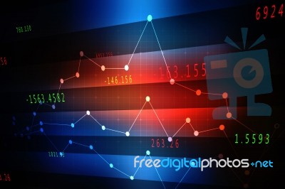 2d Rendering Stock Market Online Business Concept. Business Graph  Stock Image