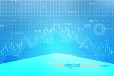 2d Rendering Stock Market Online Business Concept. Business Graph  Stock Image