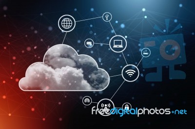 2d Rendering Technology Cloud Computing  Stock Image