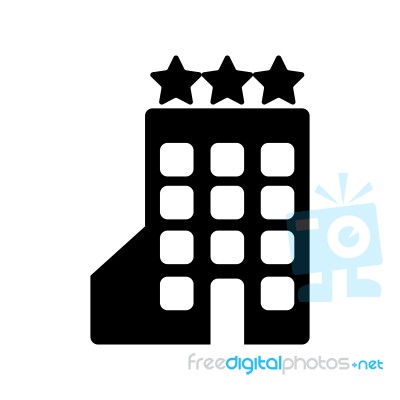 3 Star Hotel Symbol Icon  Illustration On White Bac Stock Image