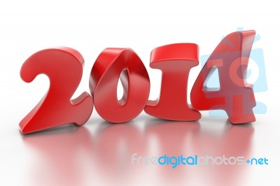 3d 2014 Year Stock Image