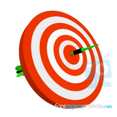 3d Arrow Pierce Dartboard Stock Image