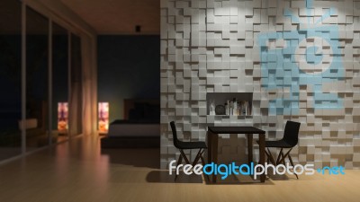 3d Bed Room Stock Photo