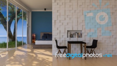 3d Bed Room Stock Photo