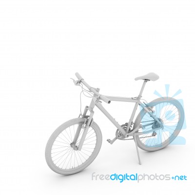 3d Bicycle Isolated On White Background Stock Image