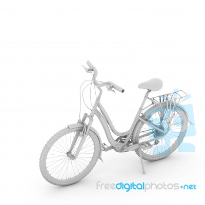 3d Bicycle Isolated On White Background Stock Image