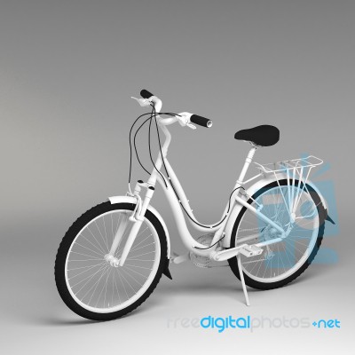 3d Bicycle Isolated On White Background Stock Image