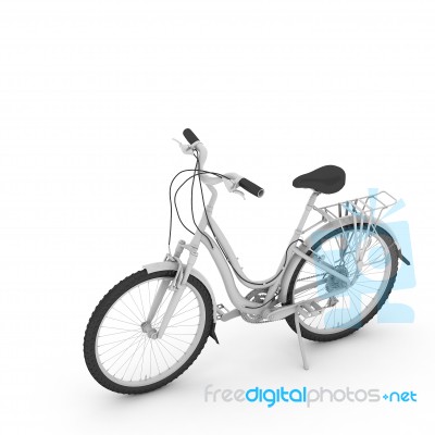 3d Bicycle Isolated On White Background Stock Image