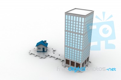 3d Building Constructions Stock Image