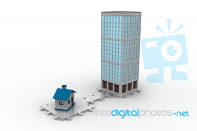 3d Building Constructions Stock Image