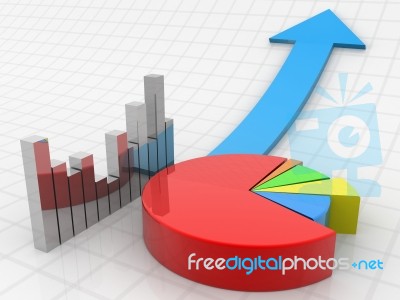 3d Business Graph Stock Image