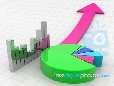 3d Business Graph Stock Image