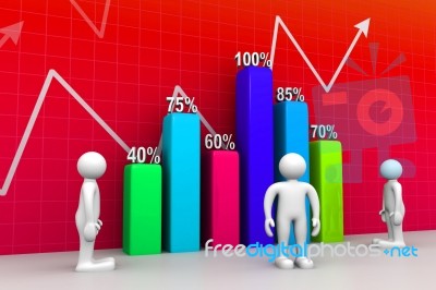 3d Business Graph Stock Image