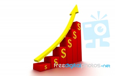 3d Business Graph Stock Image