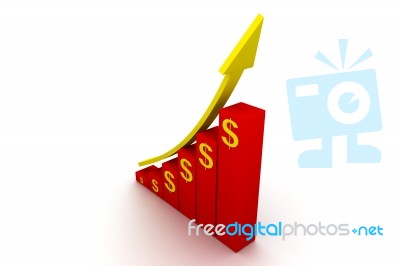 3d Business Graph Stock Image