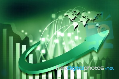 3d Business Graphs Stock Image