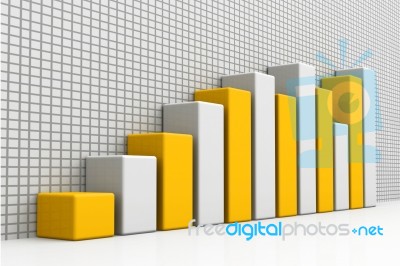 3d Business Growth Graph Stock Image