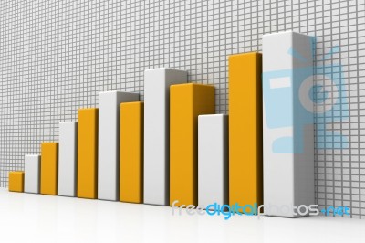 3d Business Growth Graph Stock Image