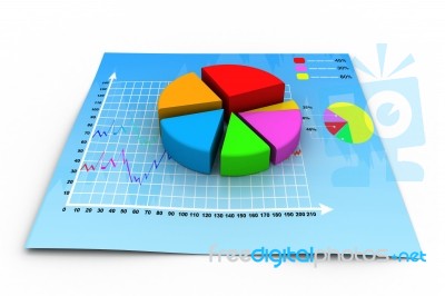 3d Business Growth  Pie Graph Stock Image