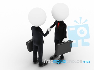 3d Business People Shaking Hands Stock Image