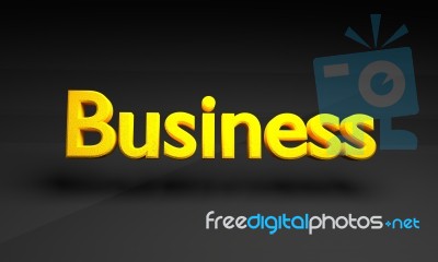 3d Business Text On Black Background Stock Image