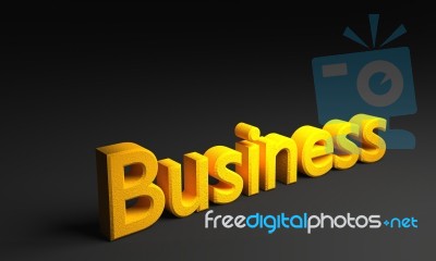 3d Business Text On Black Background Stock Image