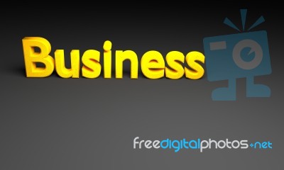 3d Business Text On Black Background Stock Image