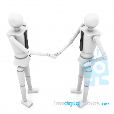 3d Businessman Are Shaking Hands Stock Image