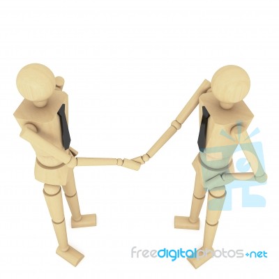 3d Businessman Are Shaking Hands Stock Image