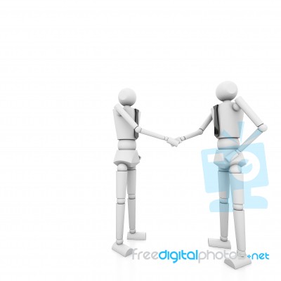 3d Businessman Are Shaking Hands Stock Image