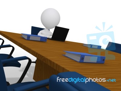 3d Businessman Waiting Stock Image