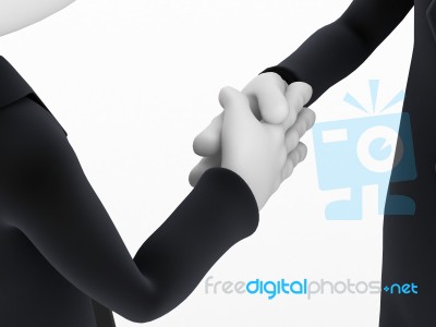 3d Businessmen Shaking Hands Stock Image