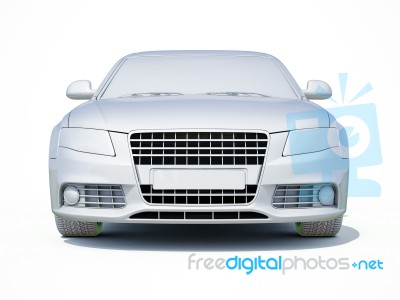 3d Car White Blank Template Stock Image