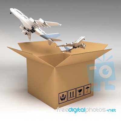 3d Cardboard Boxes Stock Image