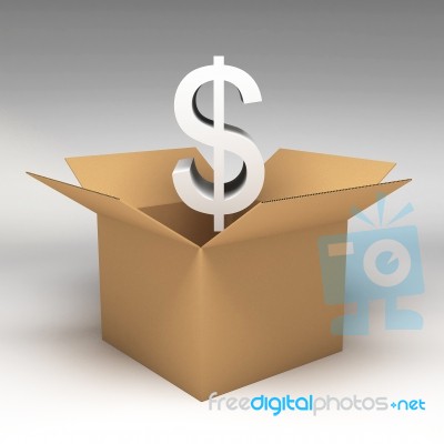 3d Cardboard Boxes Stock Image