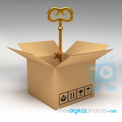 3d Cardboard Boxes Stock Image