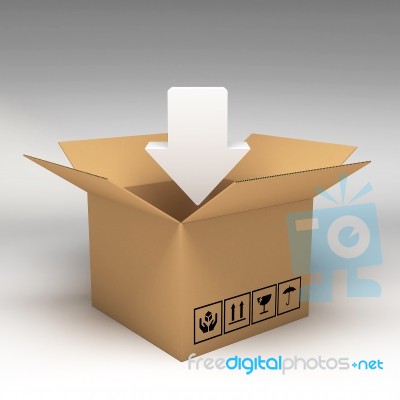 3d Cardboard Boxes Stock Image