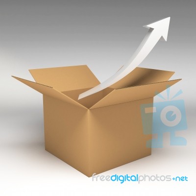 3d Cardboard Boxes Stock Image