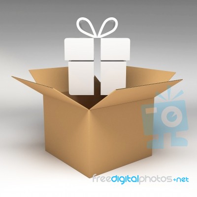 3d Cardboard Boxes Stock Image