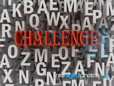 3d Challenge Concept Word Cloud Stock Image