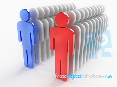 3d Character Men Leader And Team Members Stock Image